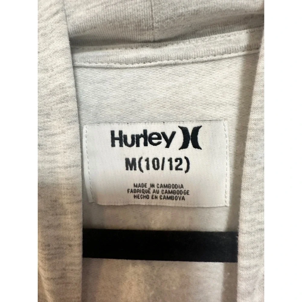 Hurley Kids Gray Heather‎ Sunset Graphic Hoodie Sweatshirt Size M 10/12